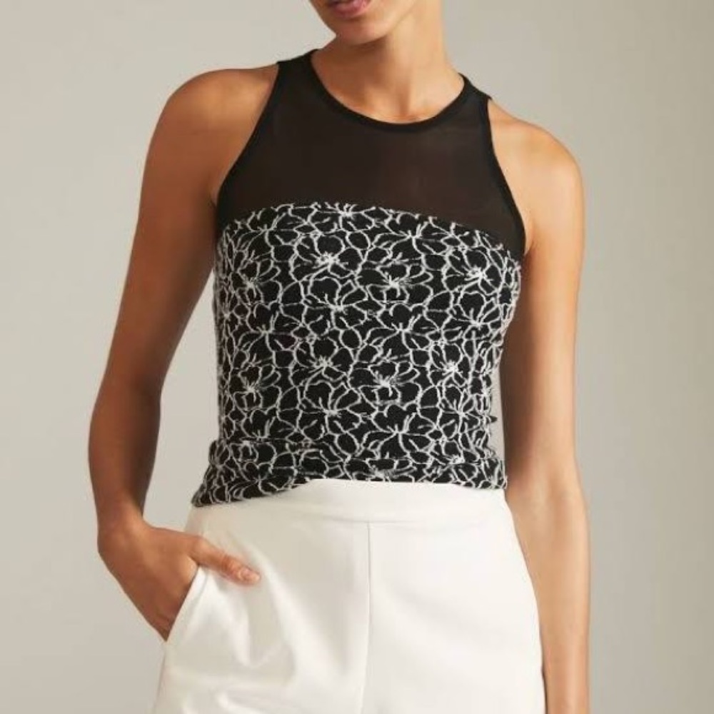SALE NWT Anthropologie Maeve Illusion Black and White top, size M💕